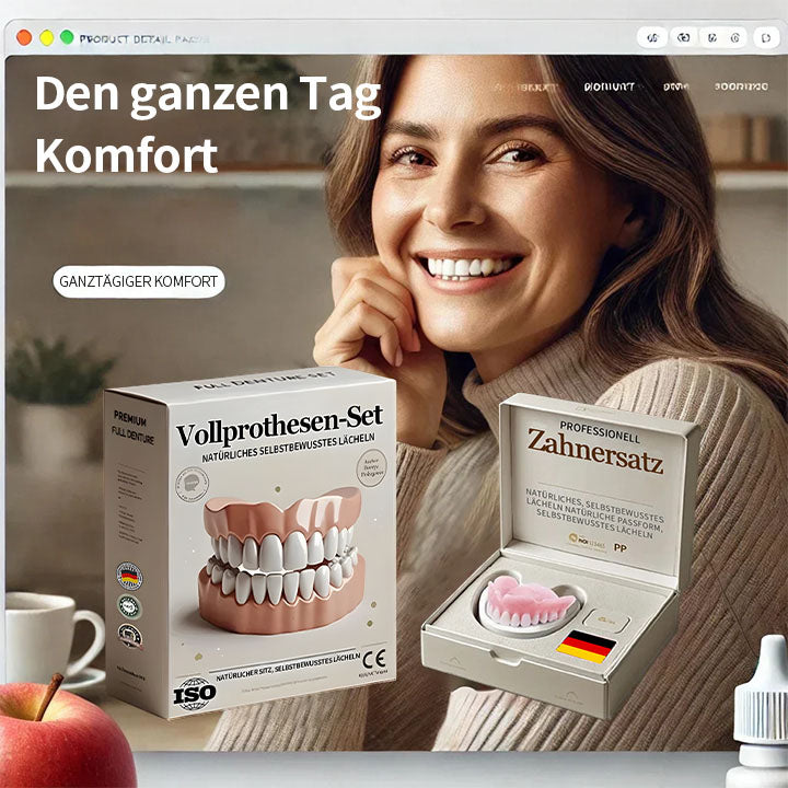 Hermsa® 🦷Fortschrittliches, individuelles Vollprothesen-Set🦷 (⏰Befristeter Rabatt für die letzten 30 Minuten⏰)